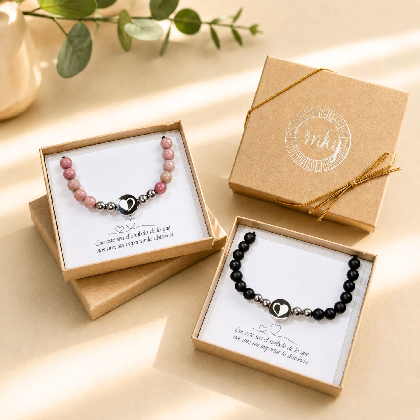 Pulseras de Pareja Medio Corazón