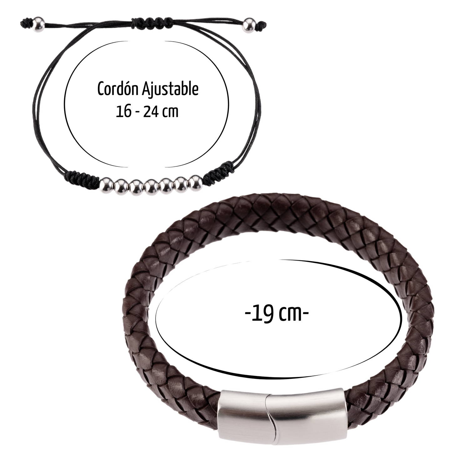 Set Pulseras | Cuero Negra