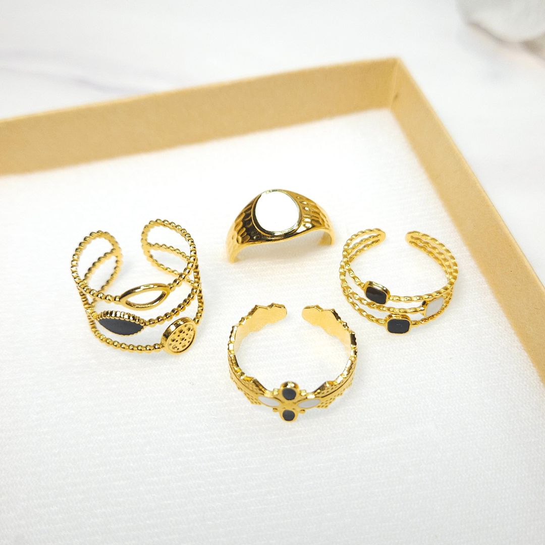 Set Anillos Acero Inoxidable 316L | WHITE