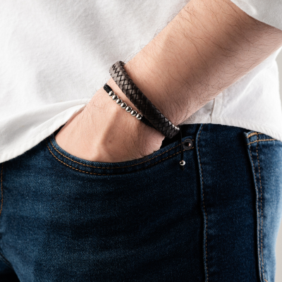 Set Pulseras | Cuero Negra