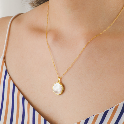 Collar Perla Madre Abalorio