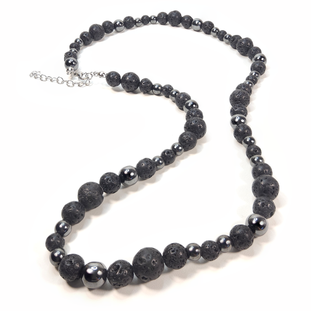 Collar Piedra Volcánica-Hematita