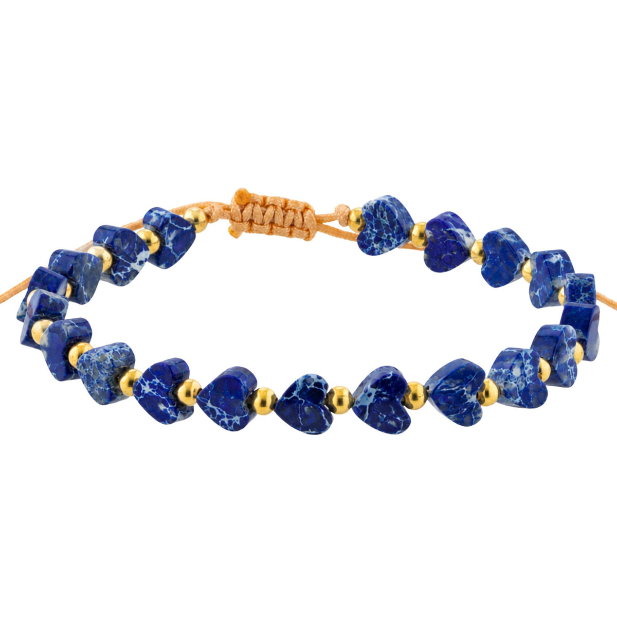 Pulsera Corazones de Jaspe Rojo