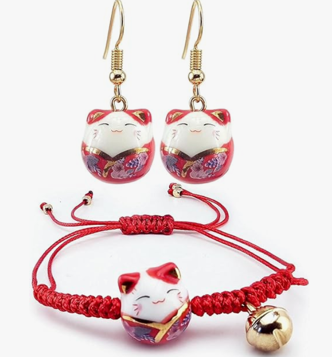 Set Maneki Neko Rojo