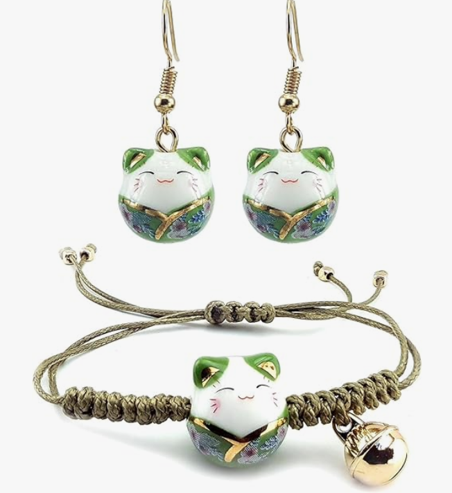 Set Maneki Neko Verde