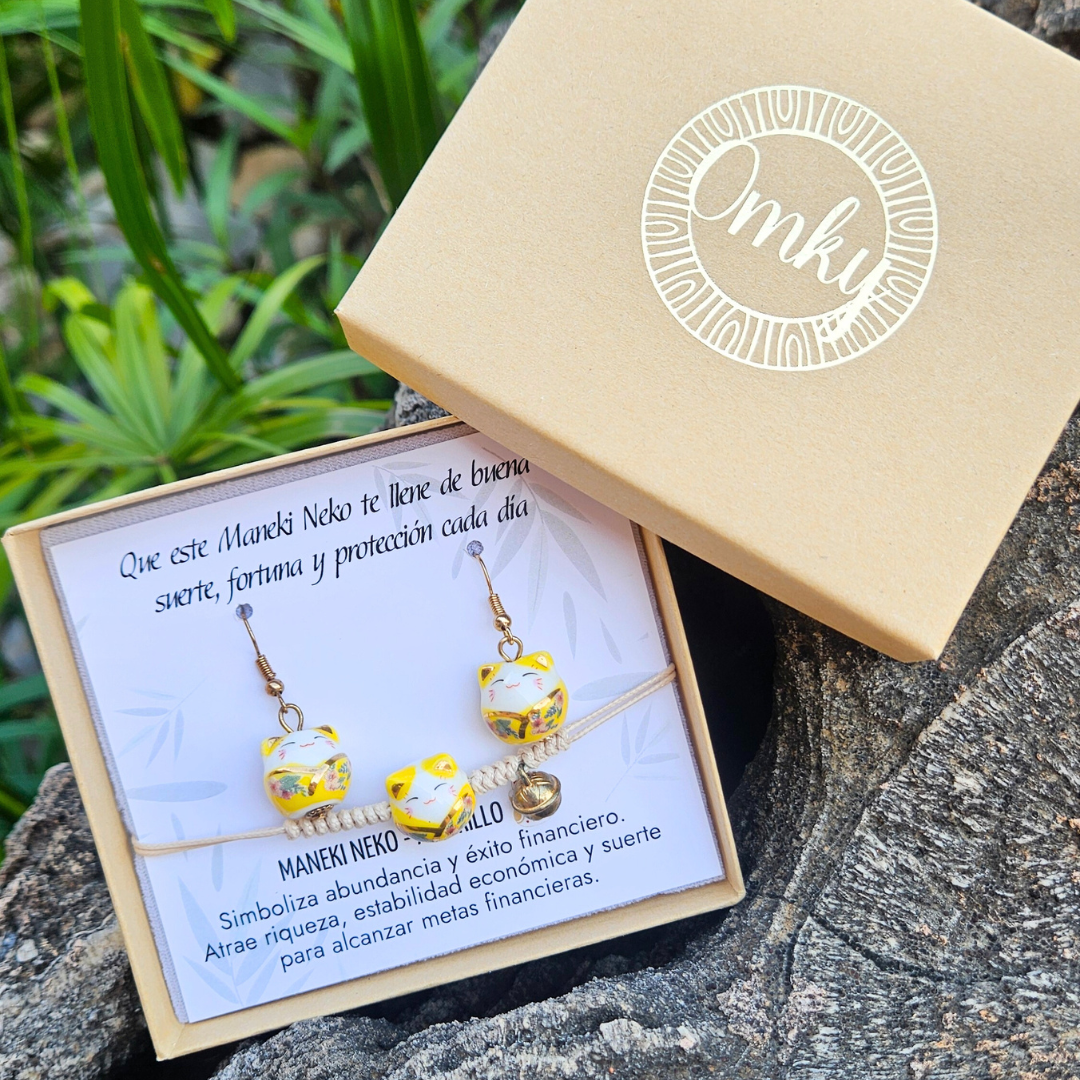 Set Maneki Neko Amarillo