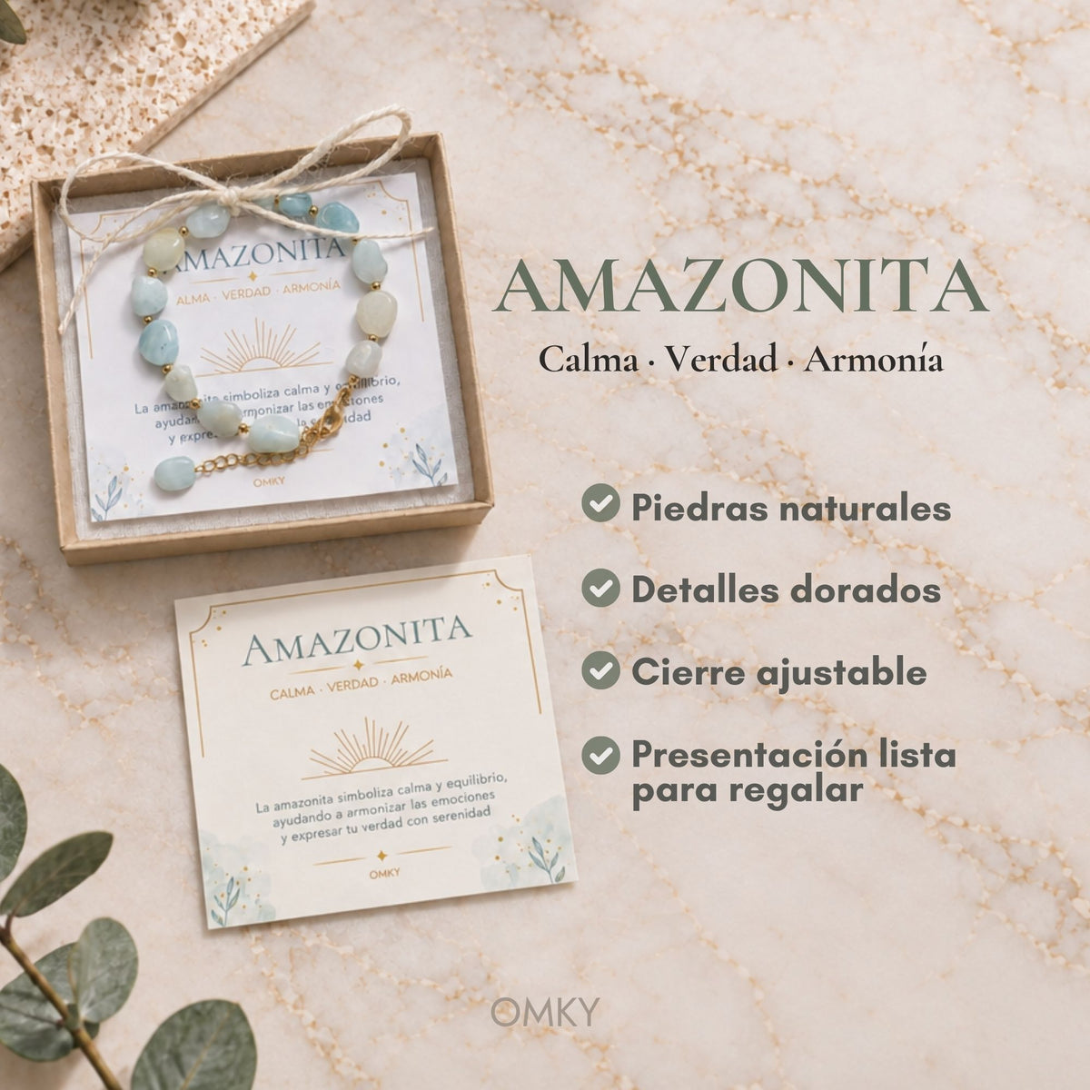 Pulsera Amazonita Tarjeta Significado