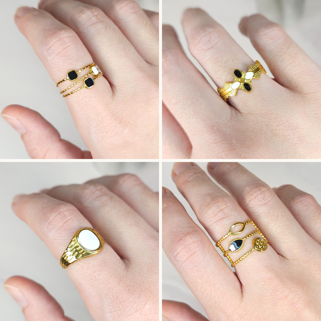Set Anillos Acero Inoxidable 316L | WHITE