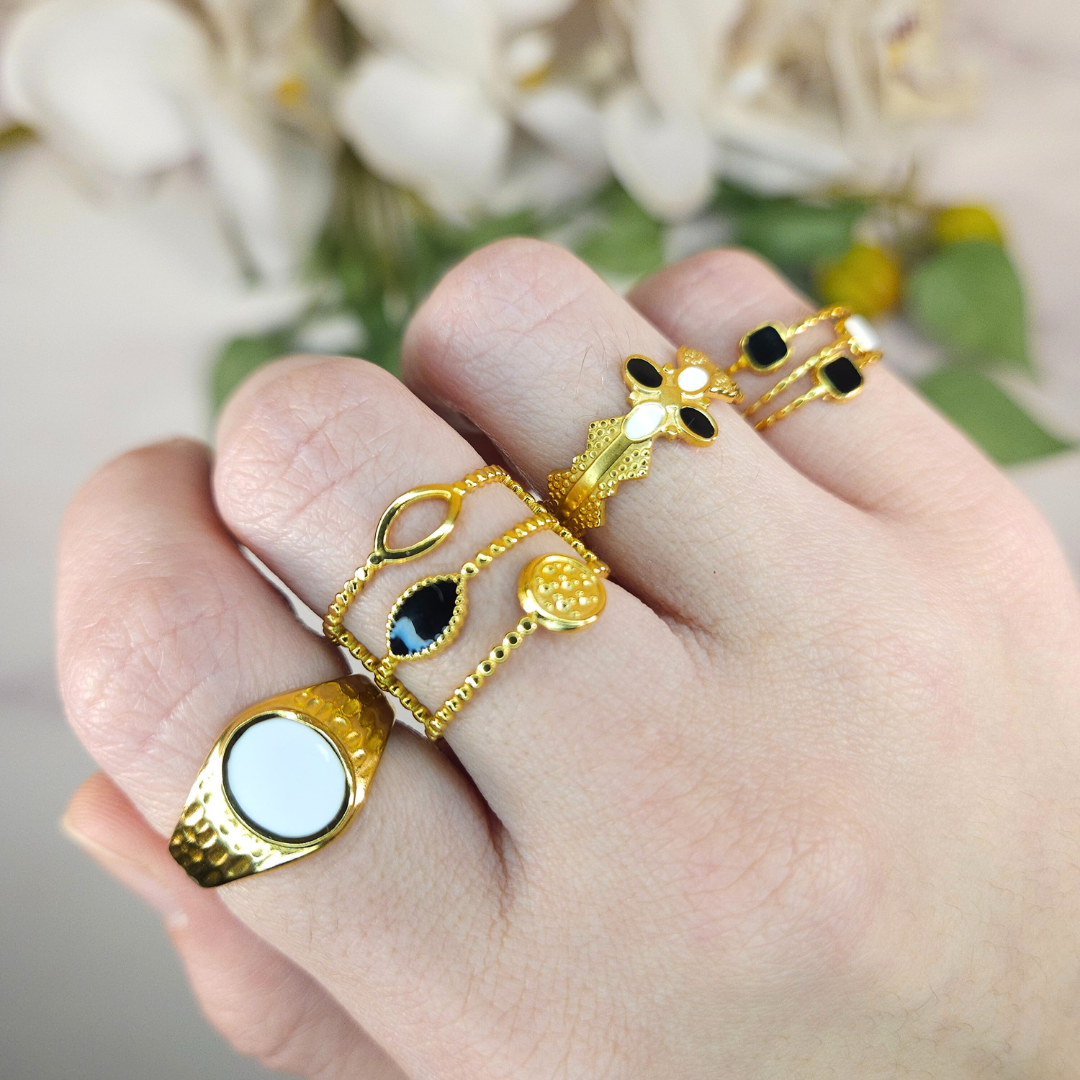 Set Anillos Acero Inoxidable 316L | WHITE