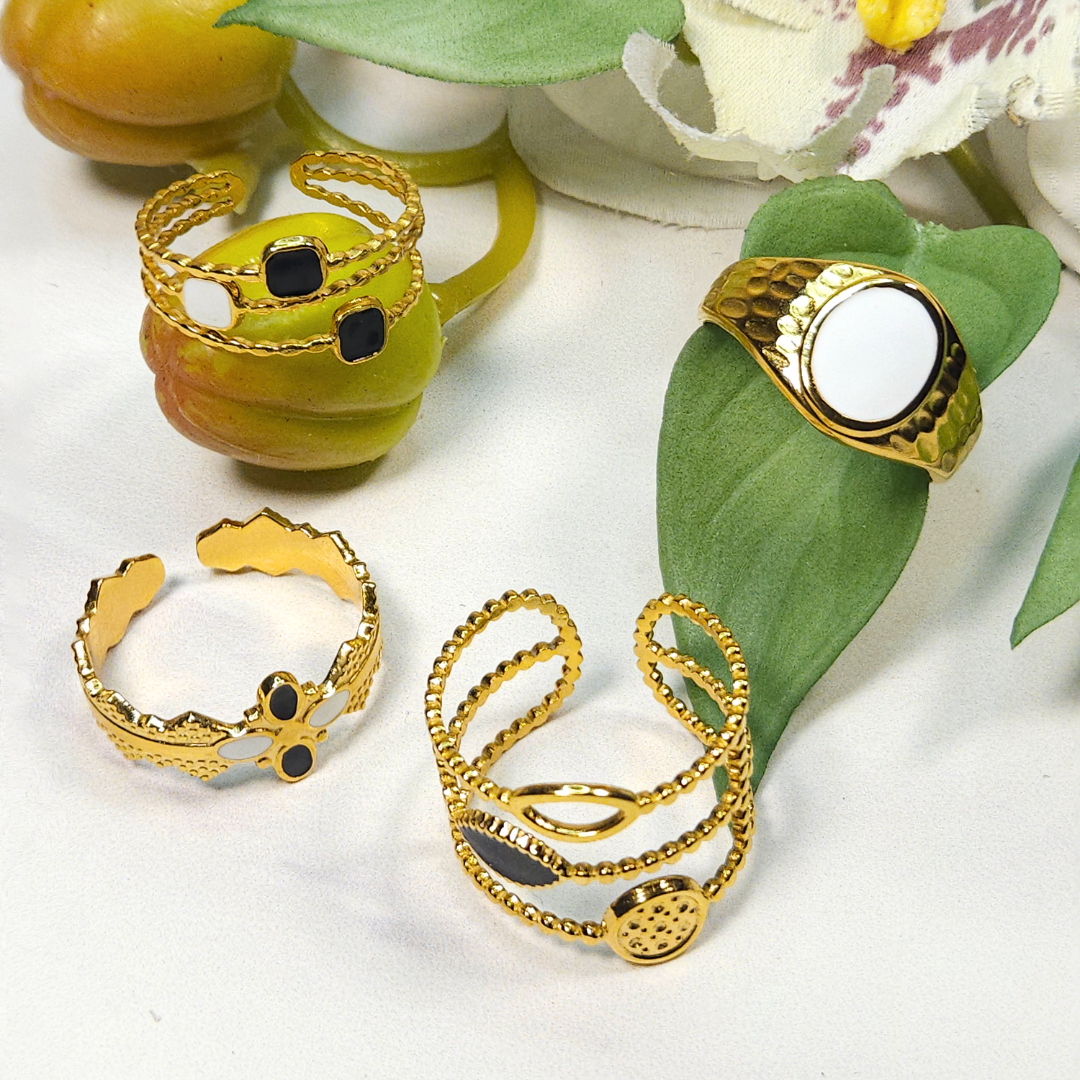 Set Anillos Acero Inoxidable 316L | WHITE