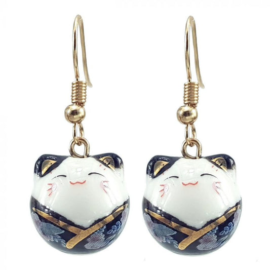 Aretes Maneki Neko Negro