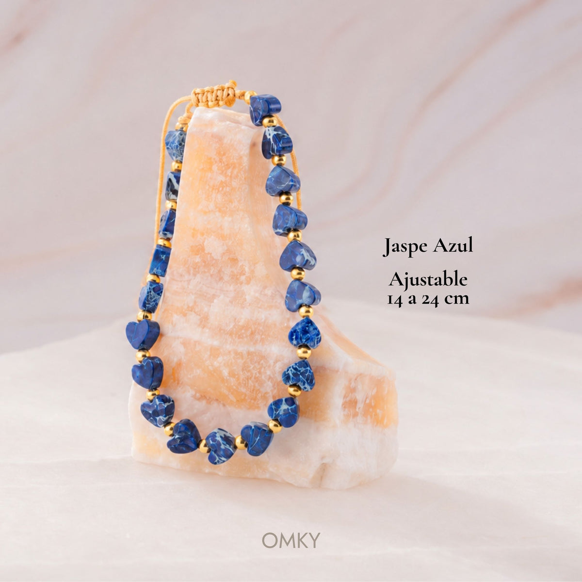 Pulsera Corazones de Jaspe Rojo