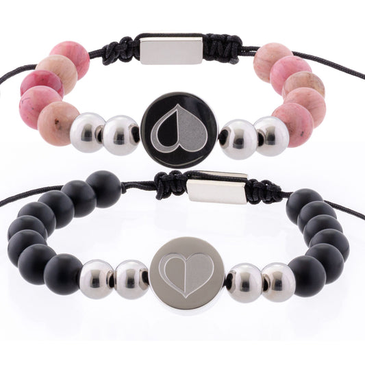 Pulseras de Pareja Medio Corazón
