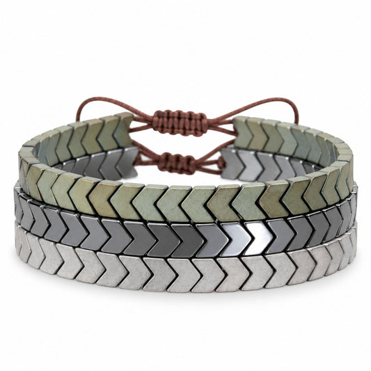 Set 3 Pulseras Hematita